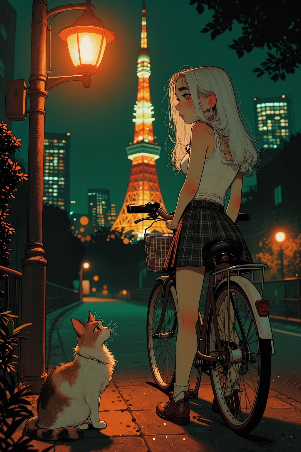 Ivysketch style featuring clean digital illustration with soft line art stylized cel shading subtle color gradients and sm...