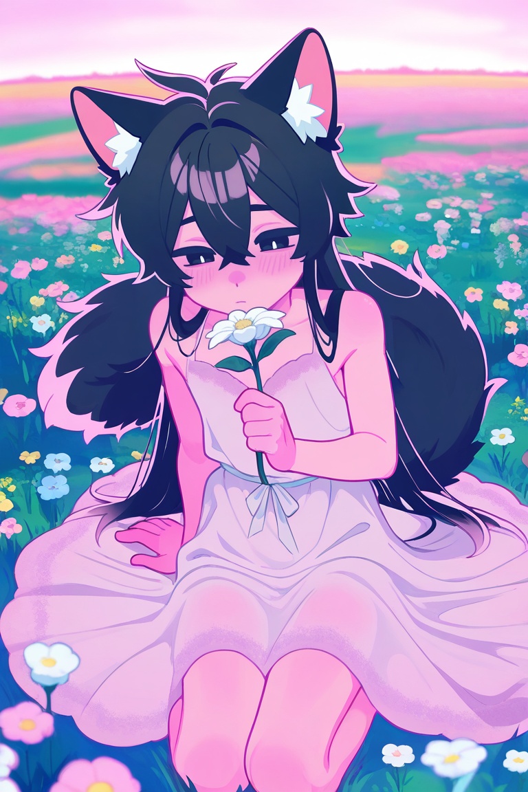 soft blush,  colored lineart,  glossy hair on Tensor.Art