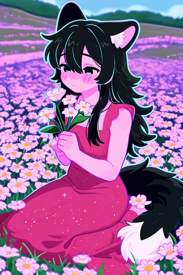 soft blush,  colored lineart,  glossy hair on Tensor.Art