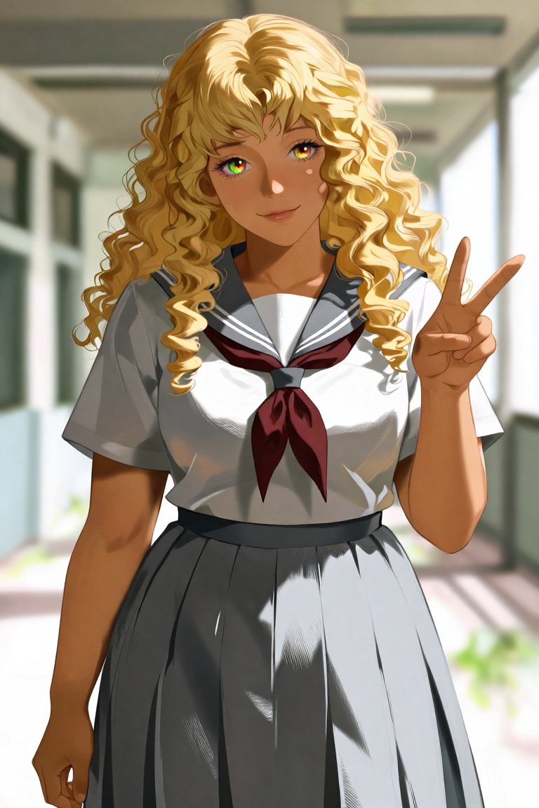 A young,  beautiful,  and curvaceous girl with striking curled blonde hair on Tensor.Art