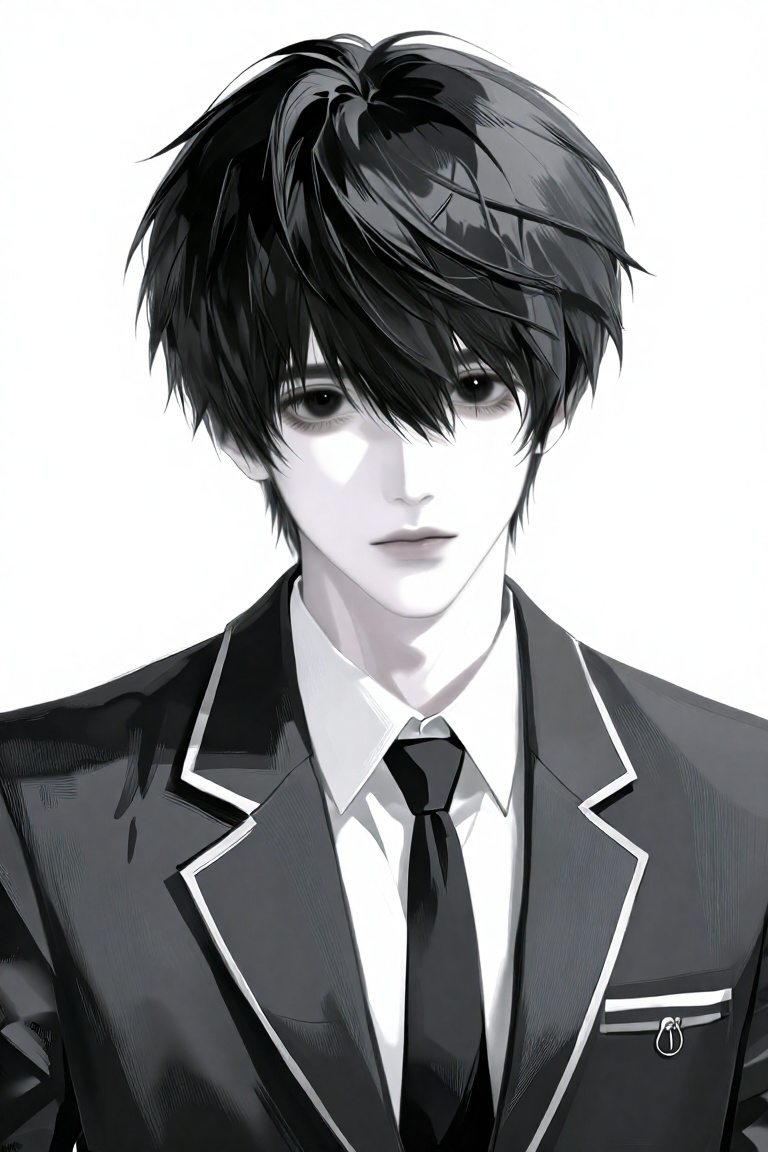A young,  beautiful,  and fair skinned handsome man in a male Japanese highschool uniform. porcelain gothic on Tensor.Art