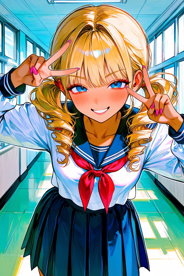 1girl,  gyaru bishoujo,  tanned skin on Tensor.Art
