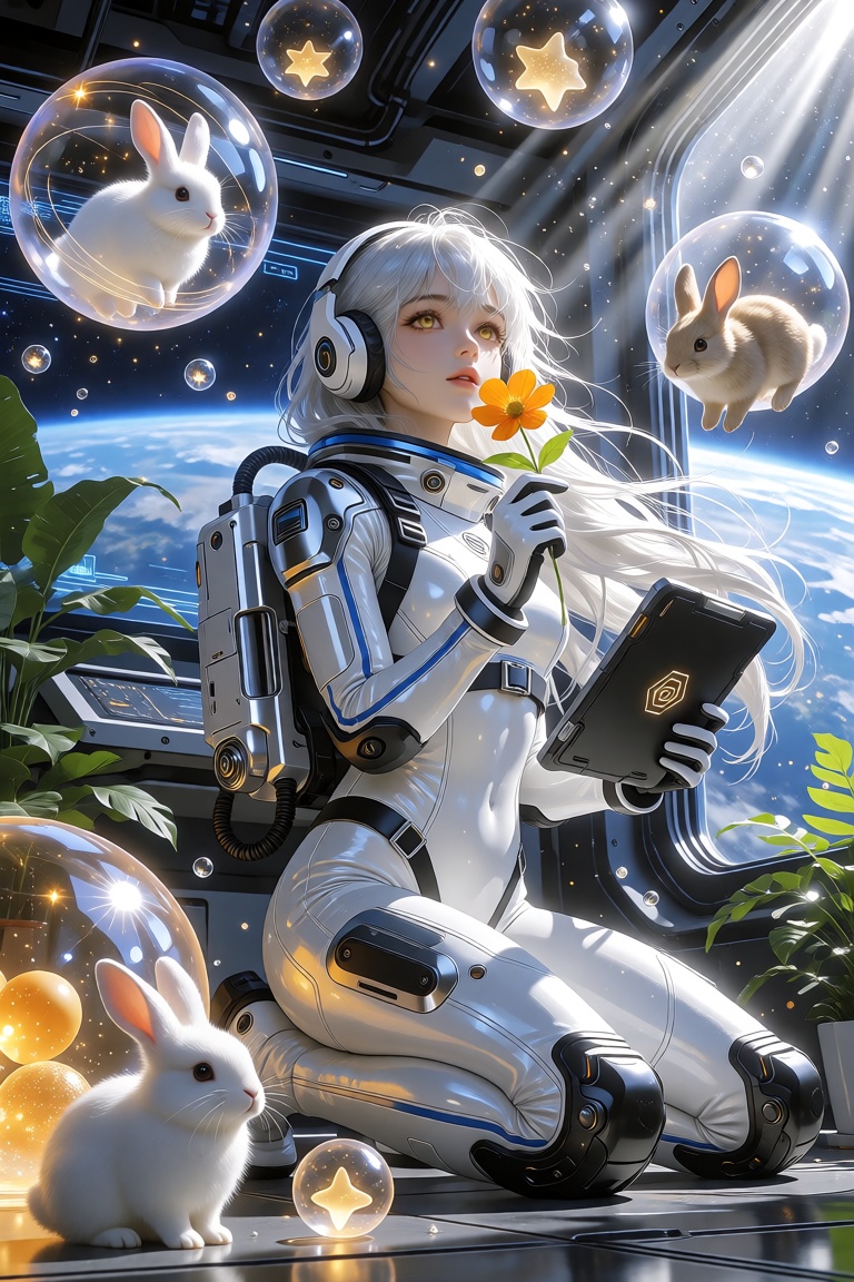 A breathtaking,  highly detailed cinematic anime-style illustration of a beautiful young woman with delicate features,  lo...