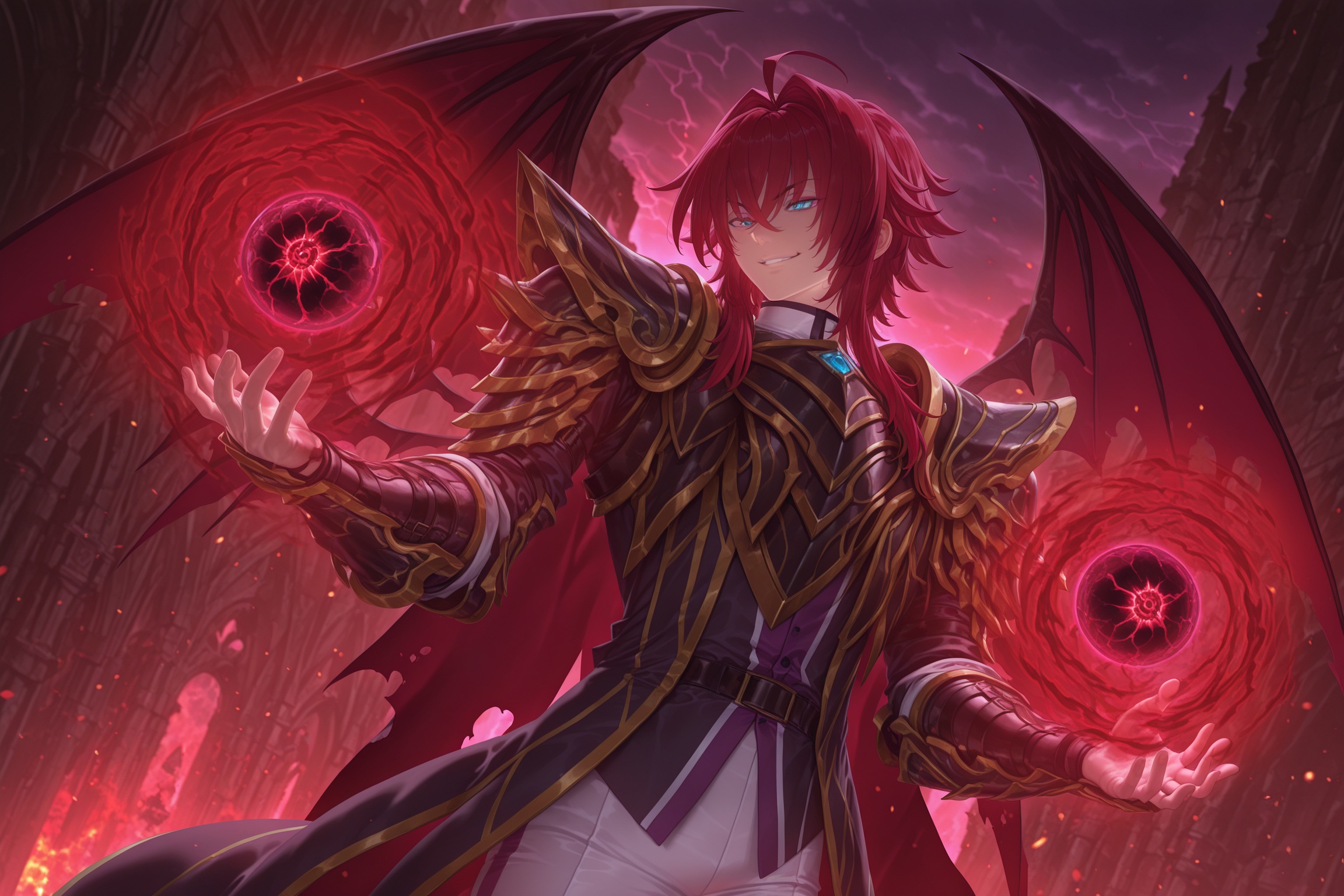 sirzechs_lucifer_illxl,  sirzechs lucifer,  long red hair on Tensor.Art