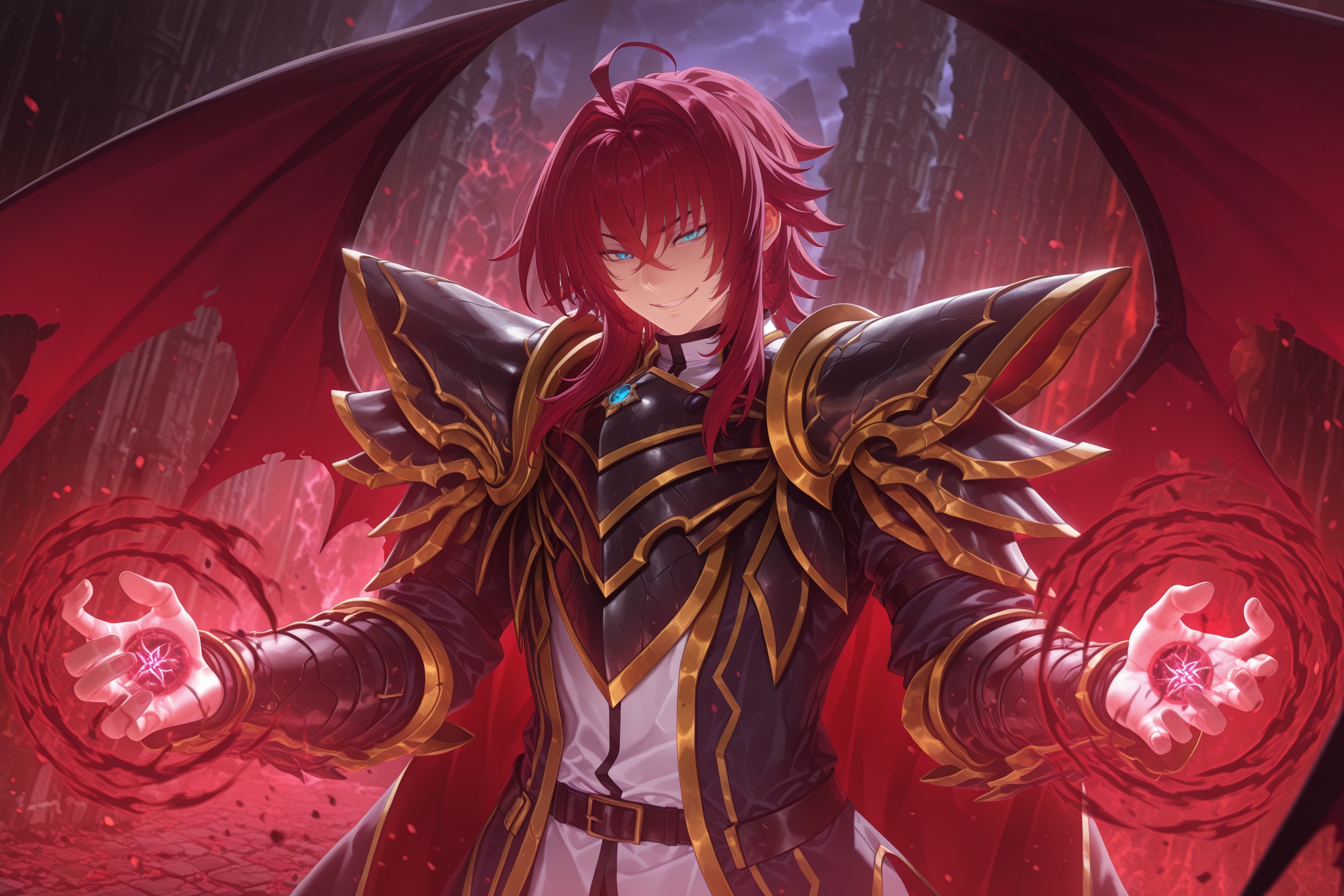 sirzechs_lucifer_illxl,  sirzechs lucifer,  long red hair on Tensor.Art