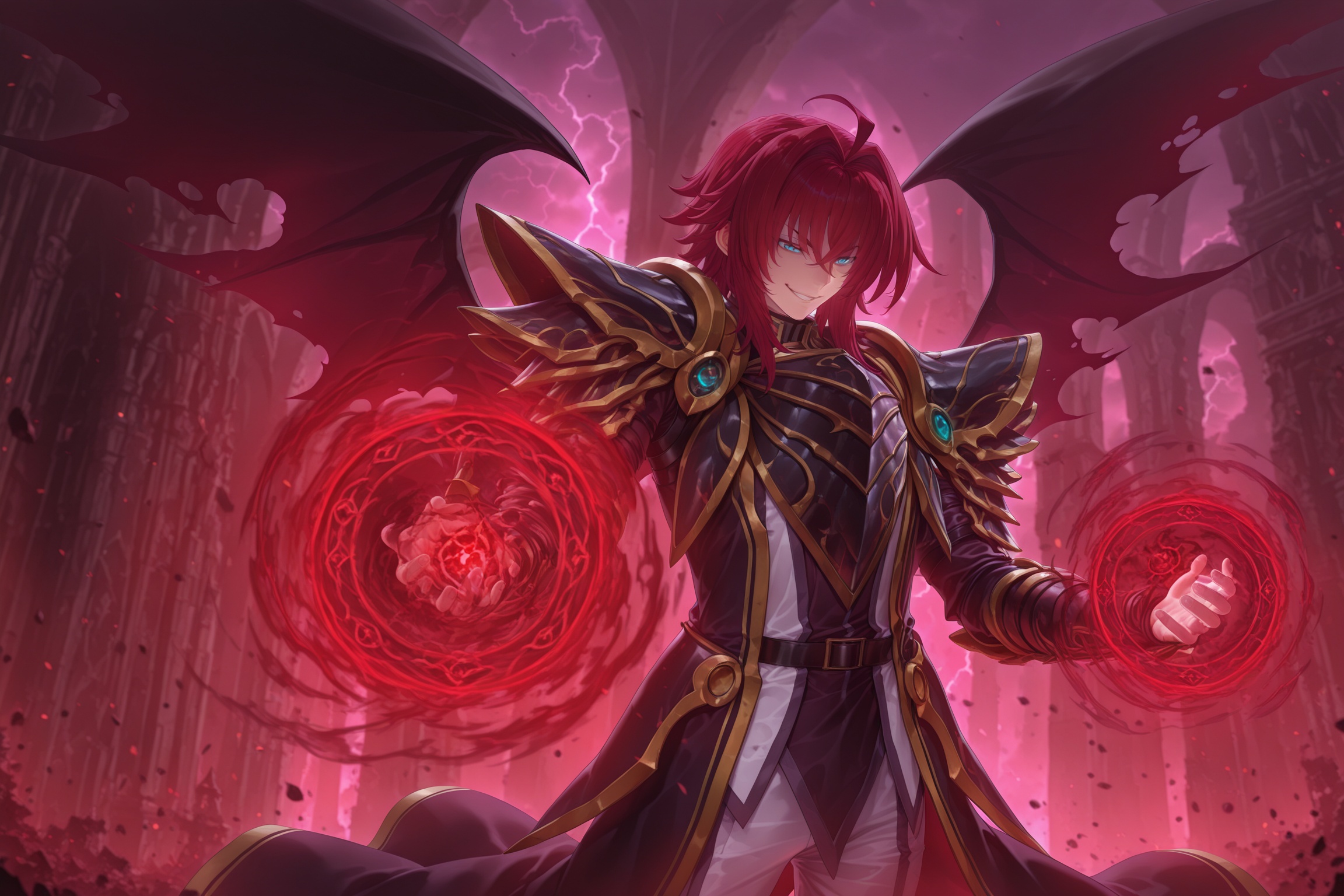 sirzechs_lucifer_illxl,  sirzechs lucifer,  long red hair on Tensor.Art