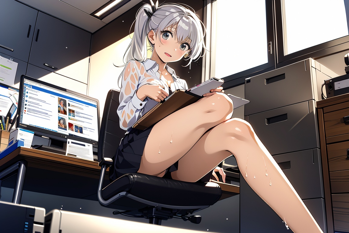 Kurogin,  One girl in the picture,  full view of body and her leg on Tensor.Art