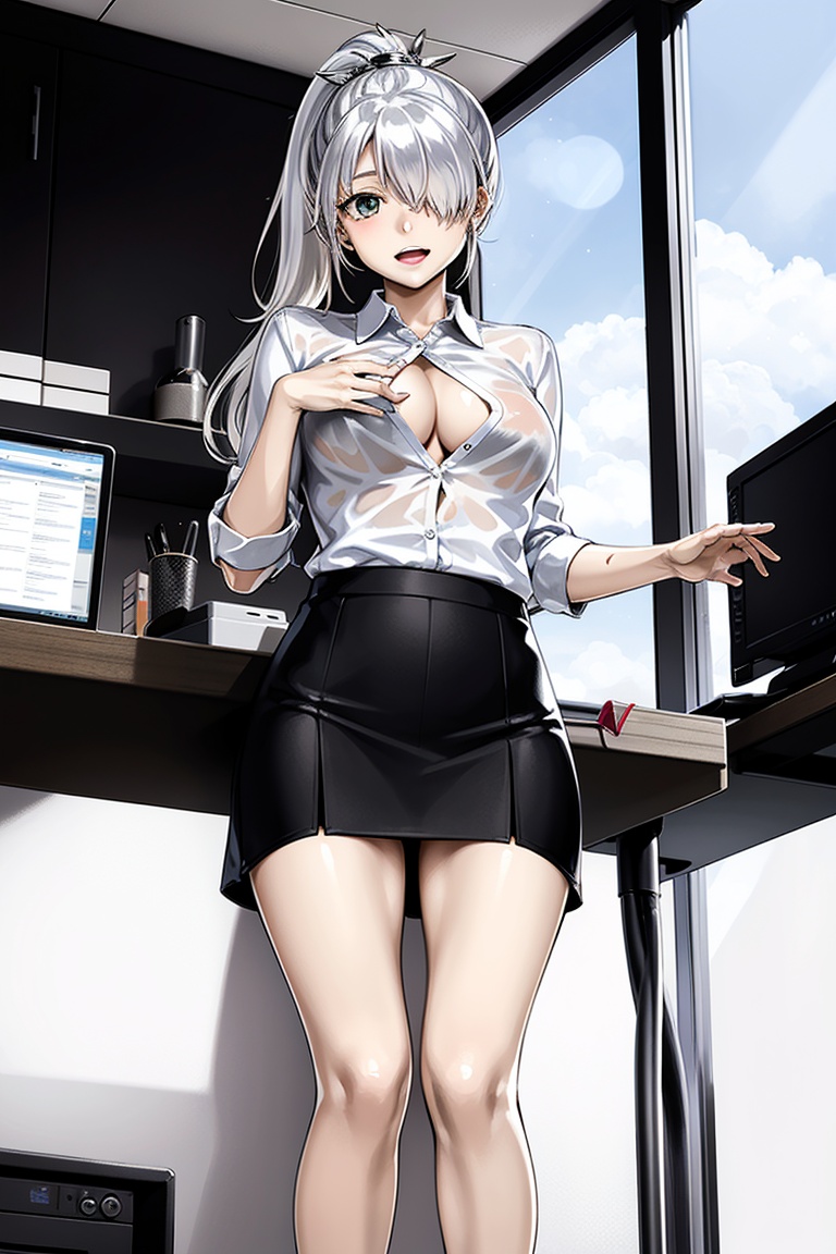 Kurogin,  One girl in the picture,  full view of body and her leg on Tensor.Art