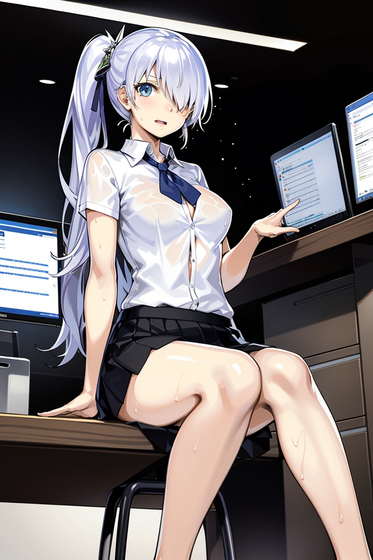 Kurogin,  One girl in the picture,  full view of body and her leg on Tensor.Art