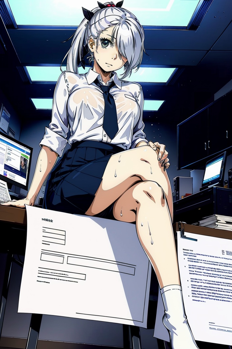 Kurogin,  One girl in the picture,  full view of body and her leg on Tensor.Art