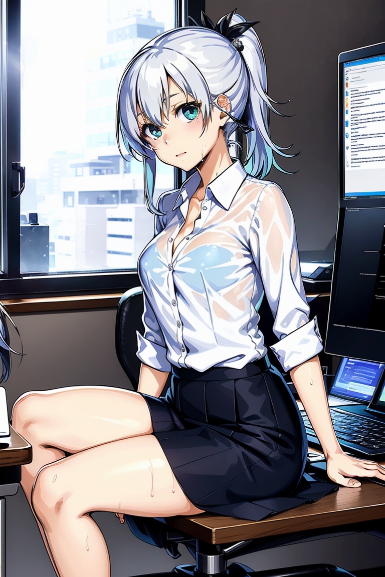 Kurogin,  One girl in the picture,  full view of body and her leg on Tensor.Art