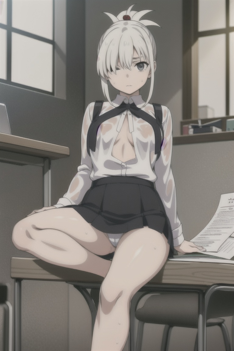 Kurogin,  One girl in the picture,  full view of body and her leg on Tensor.Art