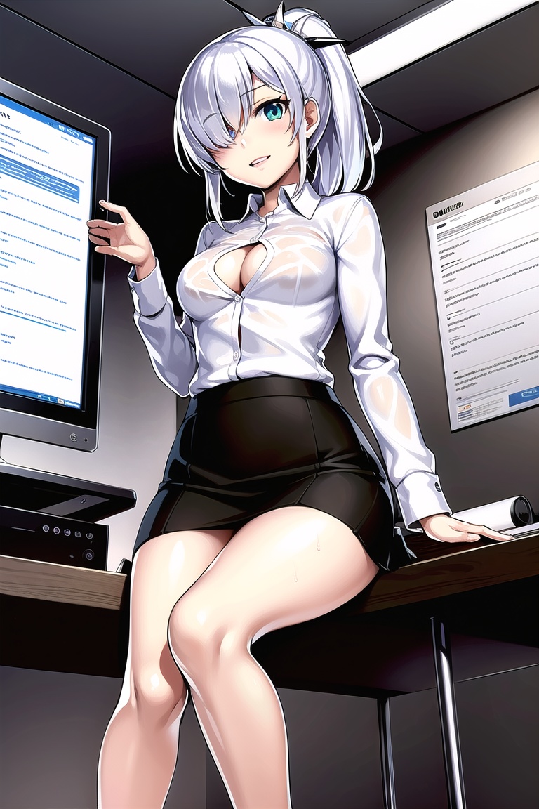 Kurogin,  One girl in the picture,  full view of body and her leg on Tensor.Art