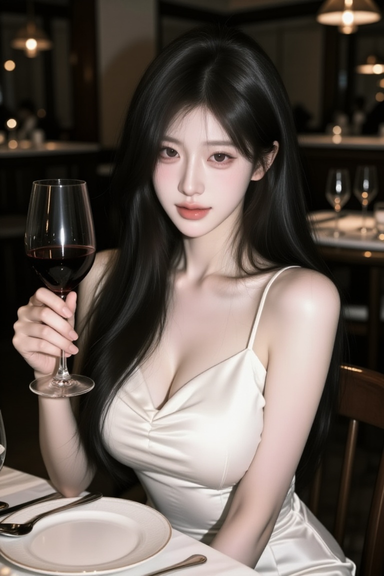 1 girl,  long black jet hair,  brown eyes on Tensor.Art
