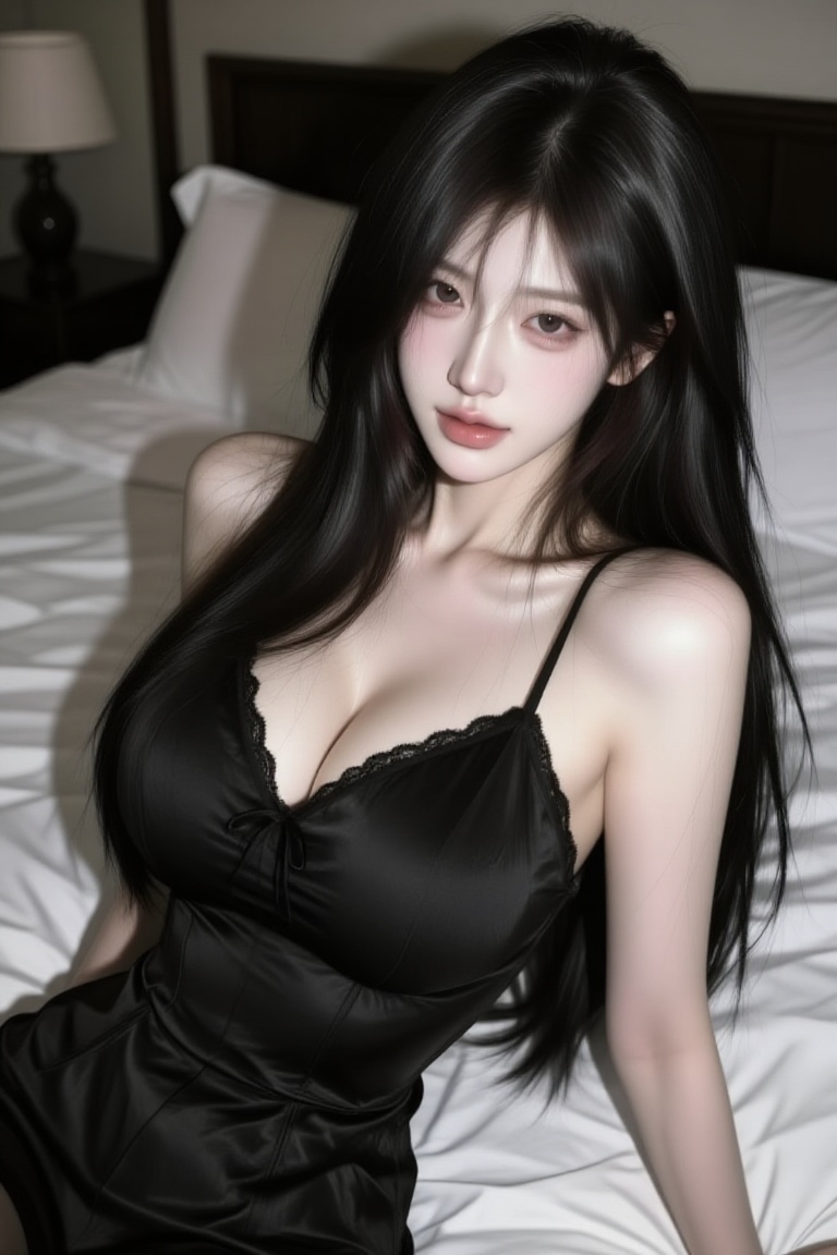 1 girl,  long black jet hair,  brown eyes on Tensor.Art