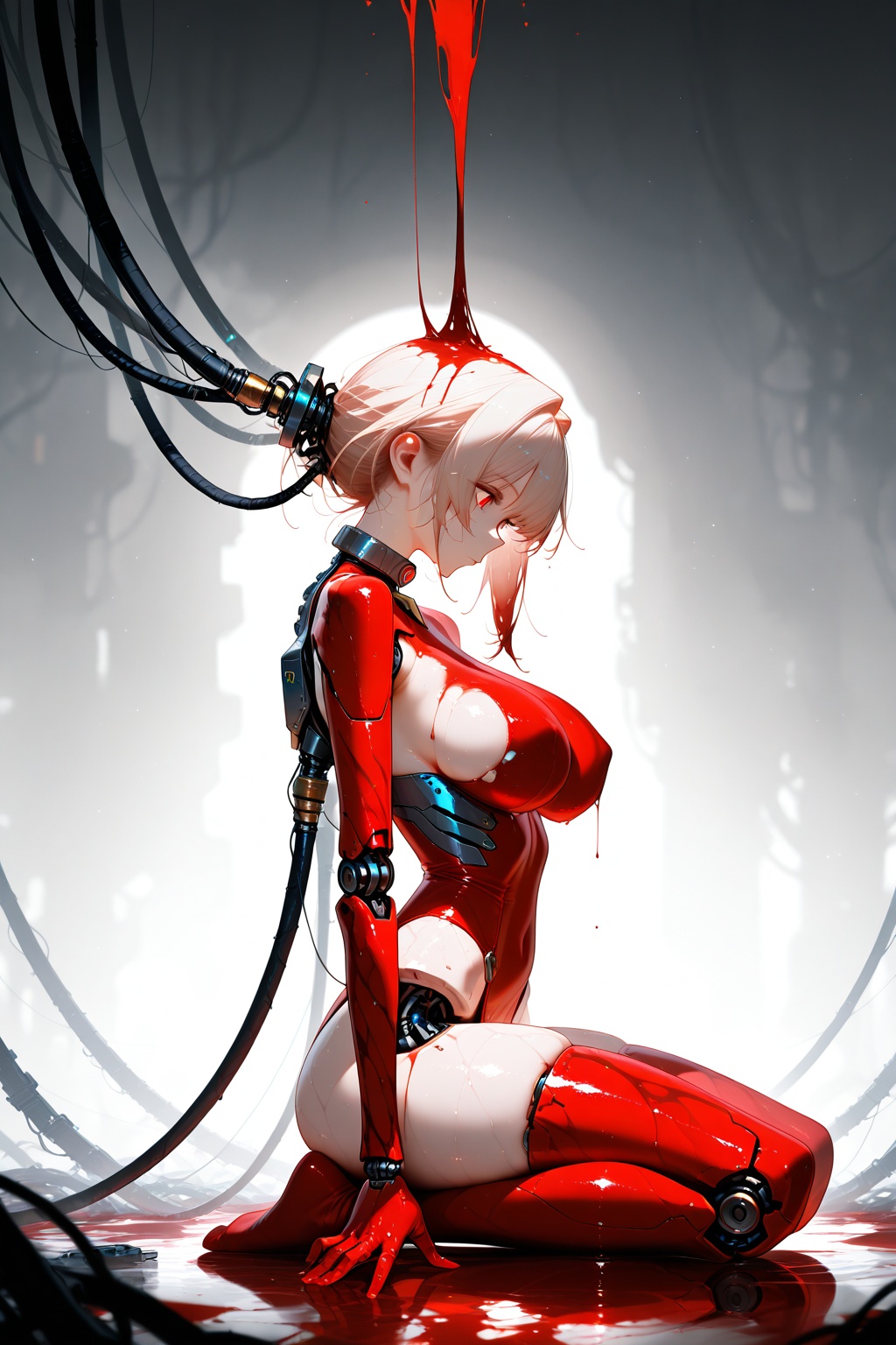 huge boobs,  wet,  metal chain on Tensor.Art