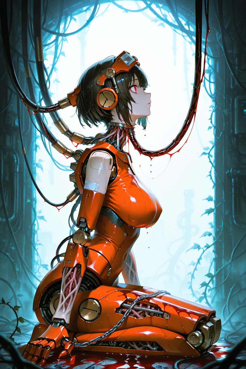 huge boobs,  wet,  metal chain on Tensor.Art