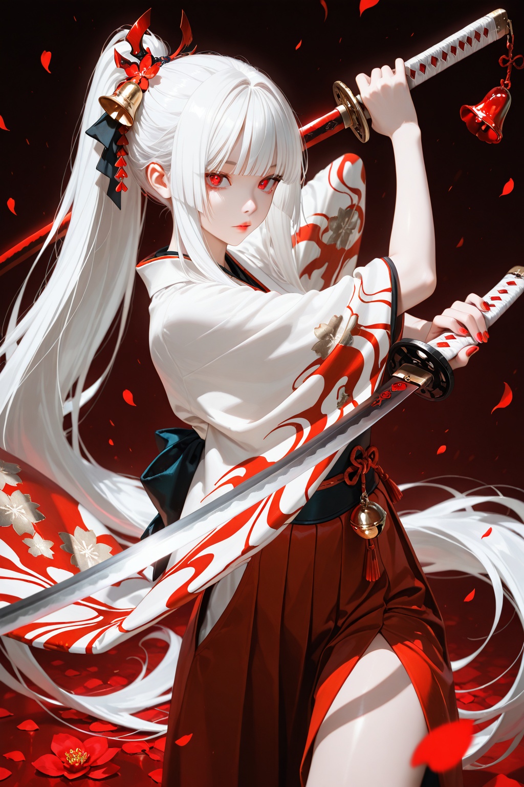 weapon,  sword,  long hair on Tensor.Art