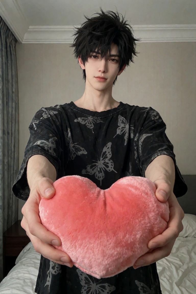 一个美男子,  凌乱发丝,  冷白皮 on Tensor.Art