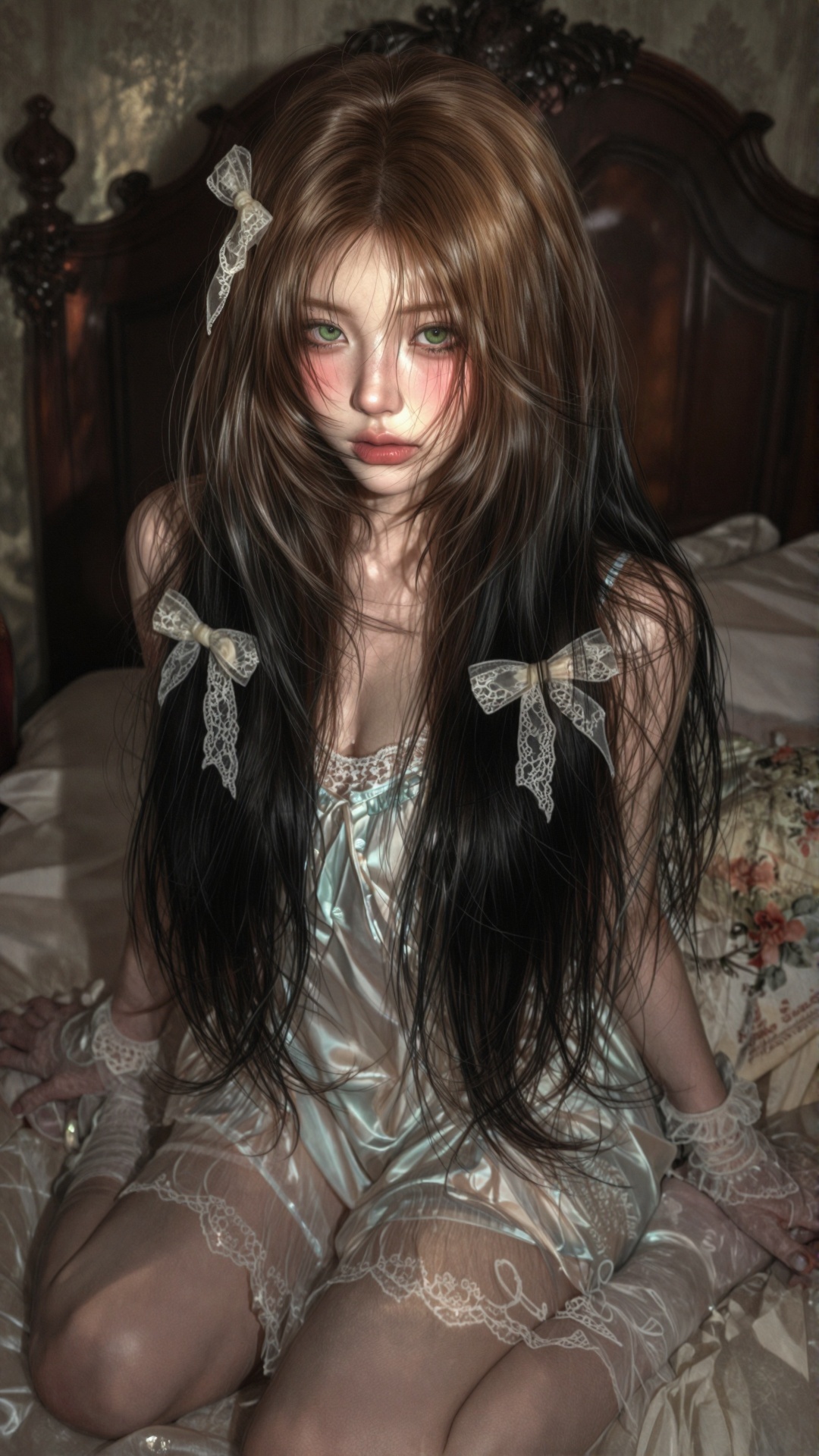 ),  Hairstyle: ),  straight sleek texture with subtle natural movement on Tensor.Art