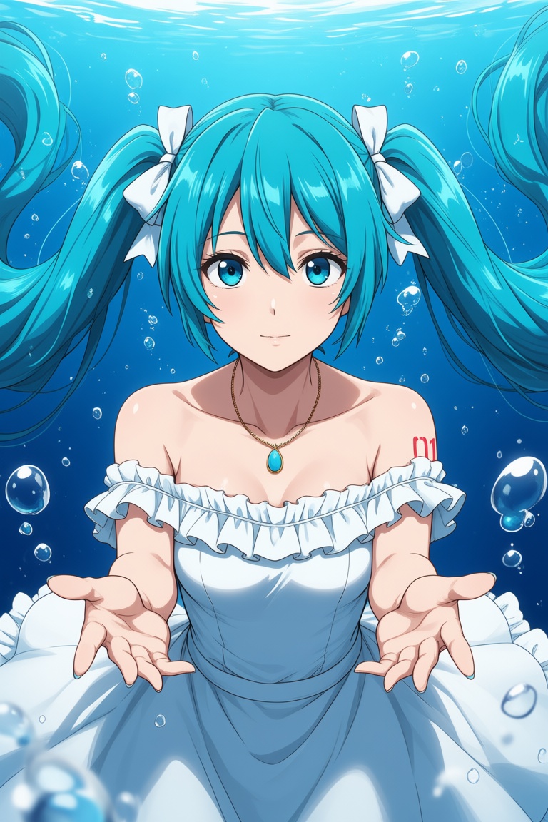 1girl,  hatsune miku,  dress on Tensor.Art