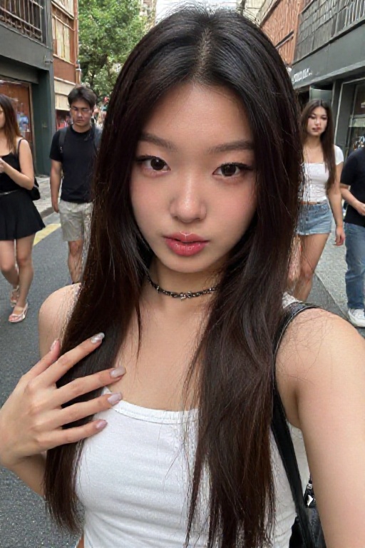 asian girl,  selfie,  in public on Tensor.Art