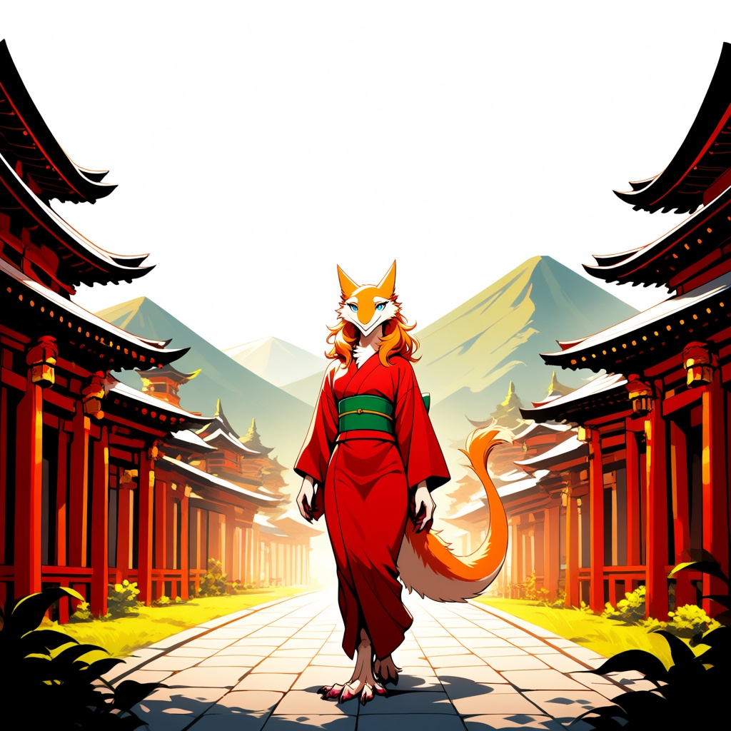mountain background,  temples,  solo on Tensor.Art