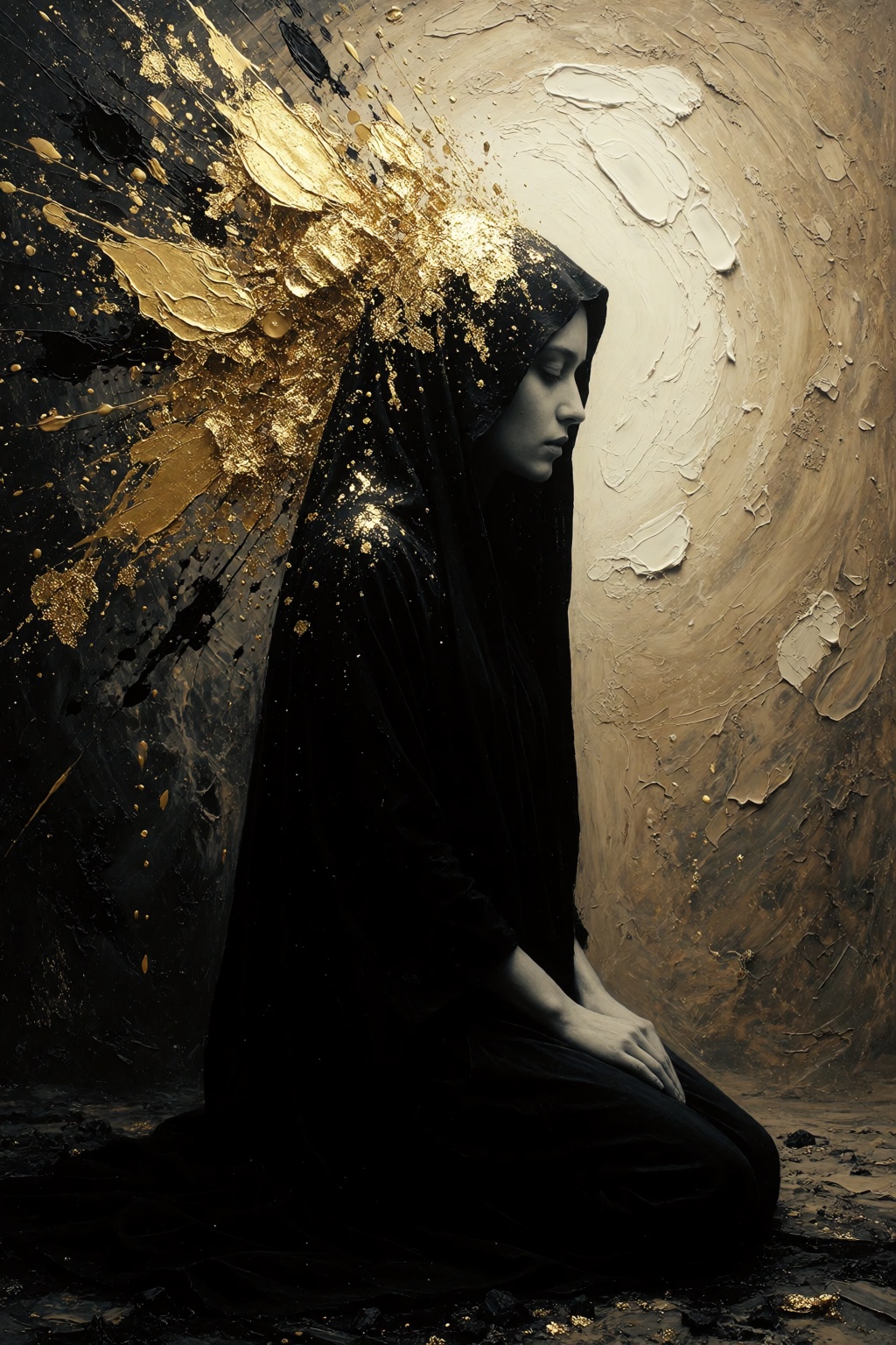 Aurum_Tenebris,  neo-figurative painting,  abstract realism on Tensor.Art
