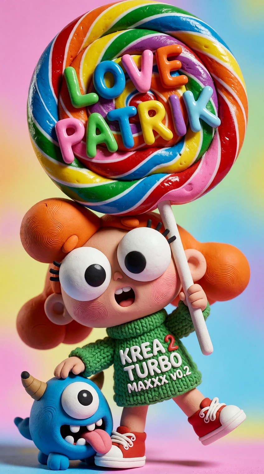Whimsical 3D claymation stop-motion art style,  detailed clay textures with subtle fingerprint marks on the surfaces. A qu...