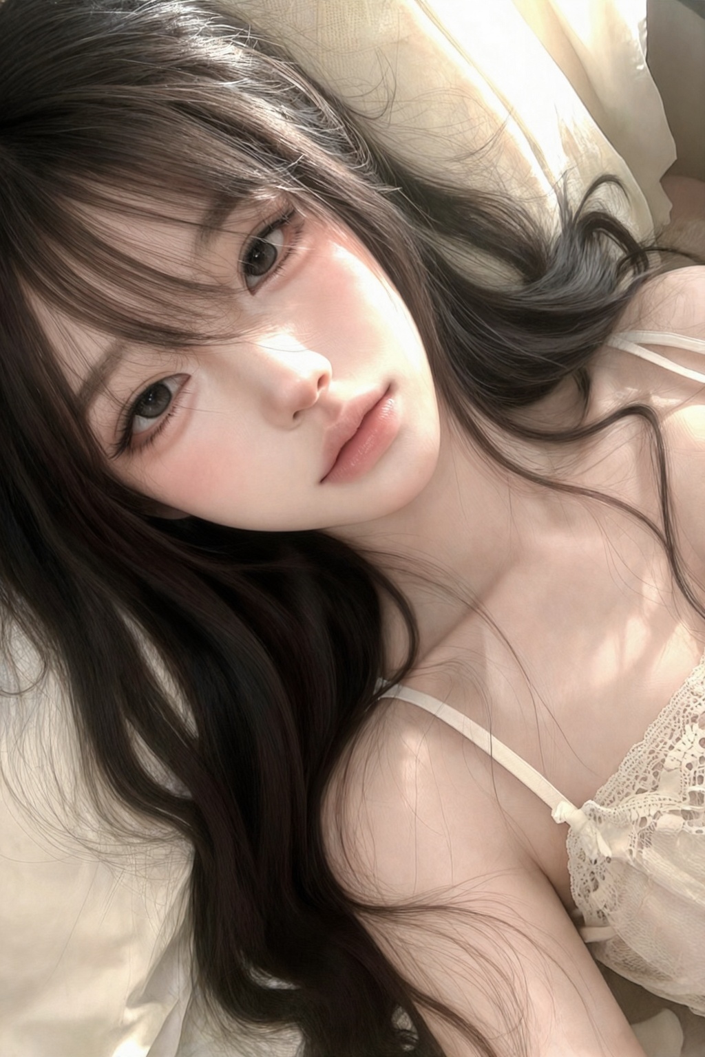 1girl,  solo,  long black hair on Tensor.Art