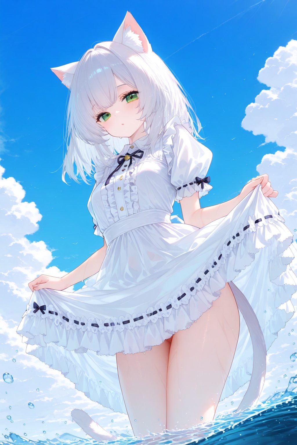 1girl,  animal ears,  blue sky on Tensor.Art