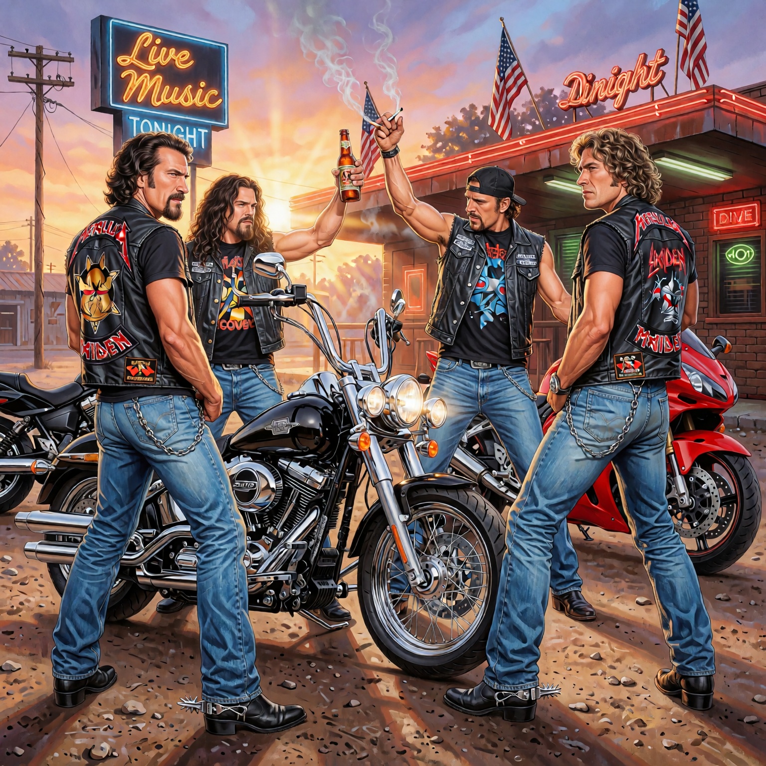 [art-style: western comic illustration] Highly detailed,  anatomically grounded figures with realistic proportions and exp...