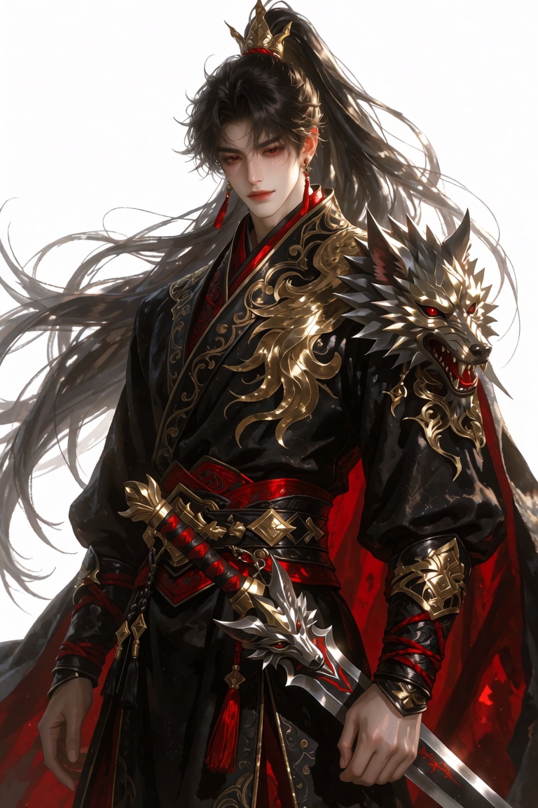 古风美男,  鼻挺唇红,  身姿颀长挺拔 on Tensor.Art