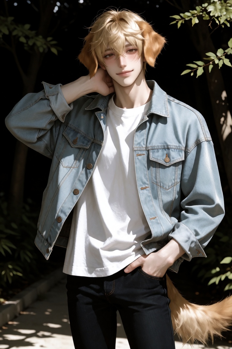 Create a half-body portrait of a tall 25-year-old man with an elegant slim hourglass figure,  small waist,  and white skin...