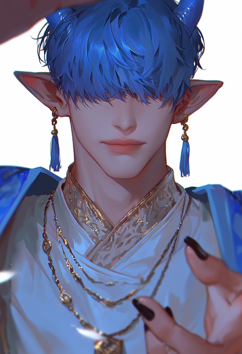 nijim00n,  hair_over_eyes,  jewelry on Tensor.Art