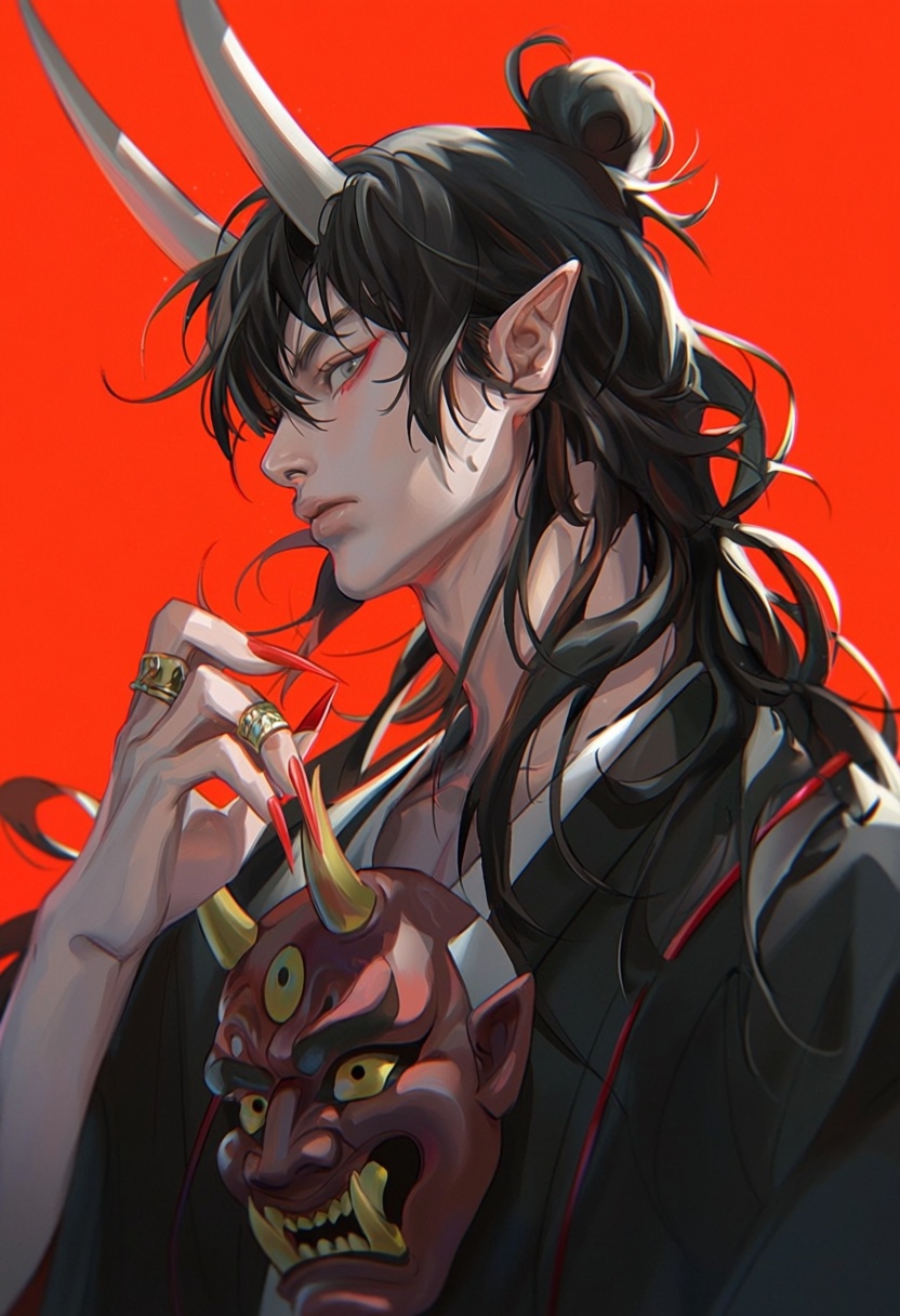 ji11y,  mask,  black_hair on Tensor.Art
