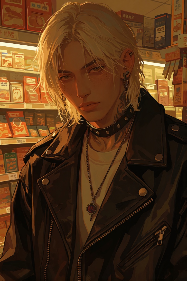 Androgynous male ,  bishounen,  shoulder length hair on Tensor.Art