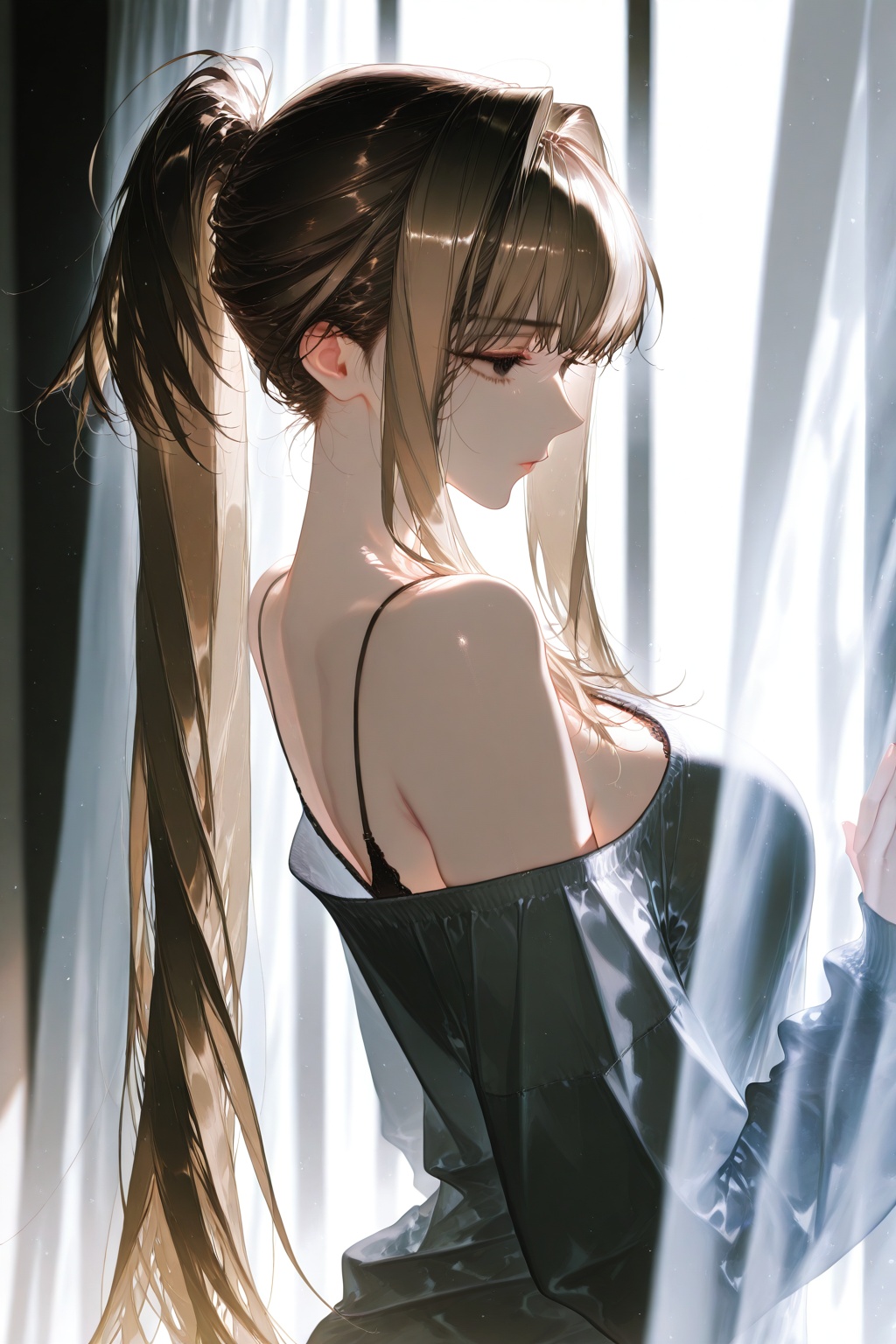 1girl,  beautiful young woman,  long brown blonde hair on Tensor.Art