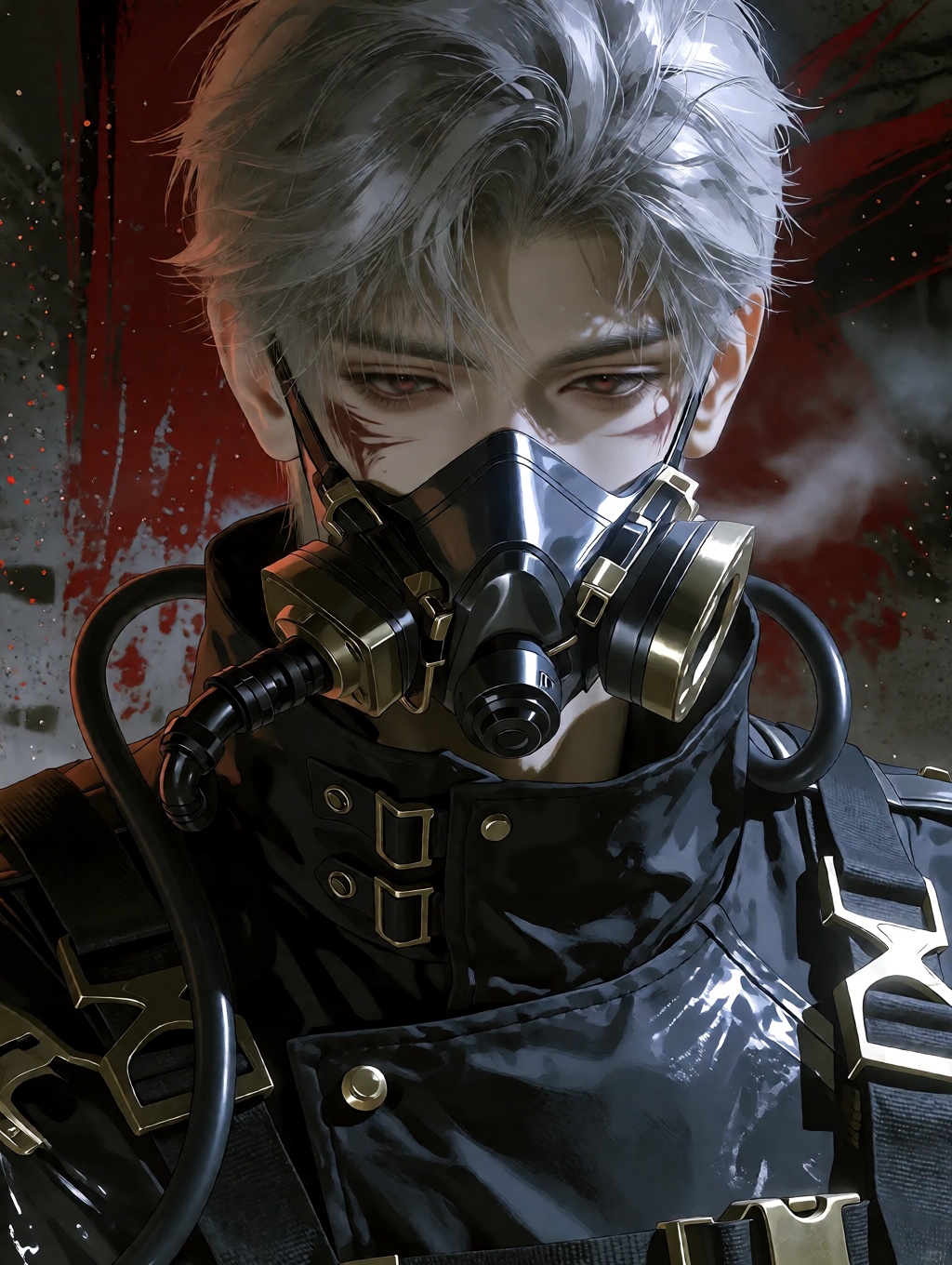 来自《恋与深空》的秦彻。Ultra HD quality,  oil painting style,  upper body shot (waist-up). A 24-year-old man with sharp on Tensor.Art