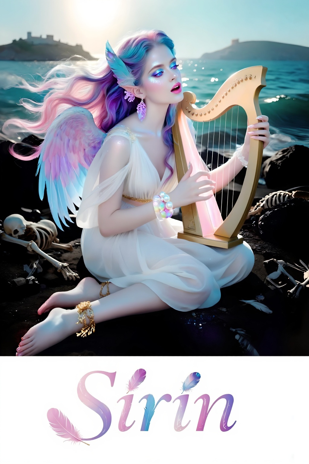 Top quality. Inspiration: Bird feathers,  sirens,  temptation. Sirens are dangerous creatures that inhabit islands littere...