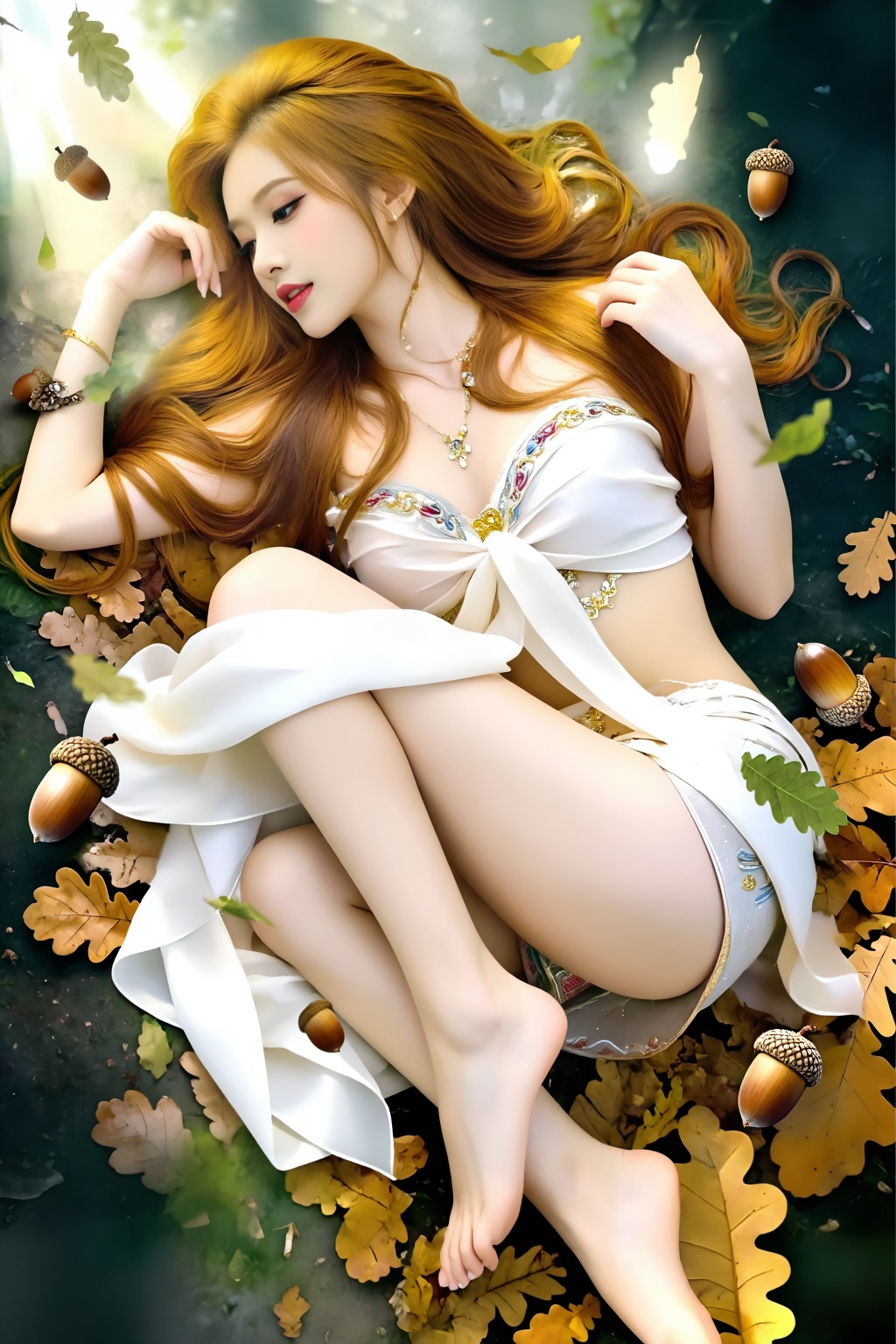 Top quality. Inspiration: Acorns,  Awakening. Visuals: In a crisp forest,  amidst piles of oak leaves and acorns on Tensor...