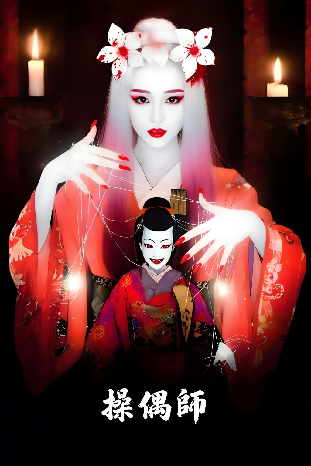Top quality. Inspiration: Puppet Master,  Japanese Yokai Painting. A young woman dressed in classic Japanese Onmyoji attir...