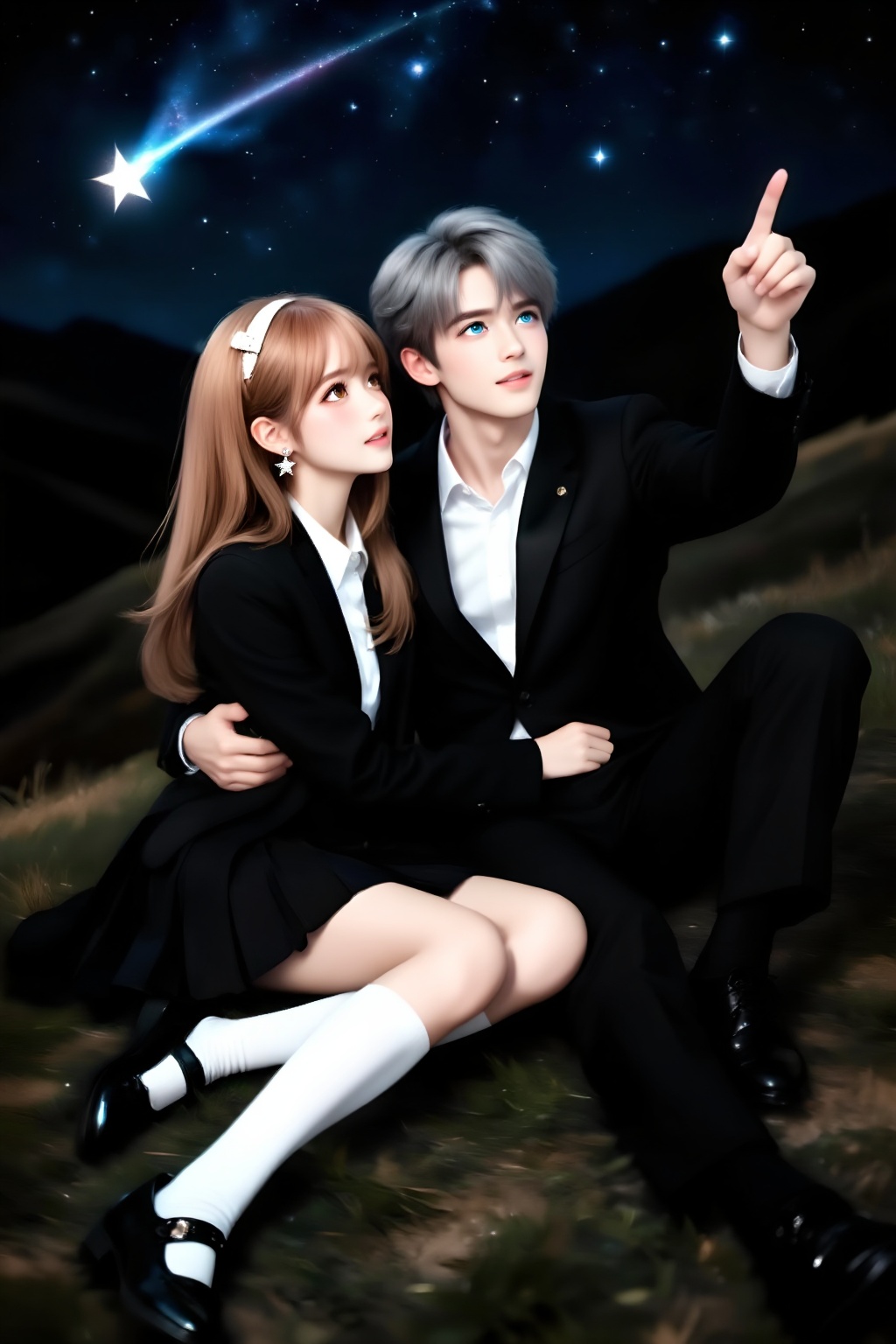 Superior quality,  ranked number one. Inspiration: Shooting star,  first love. Under a romantic starry sky on Tensor.Art