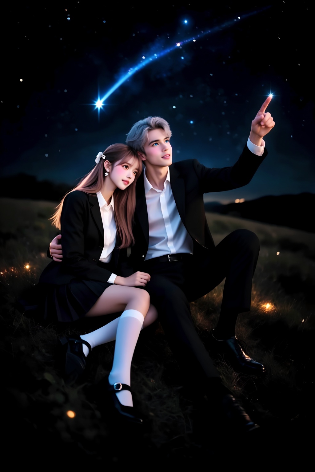 Superior quality,  ranked number one. Inspiration: Shooting star,  first love. Under a romantic starry sky on Tensor.Art