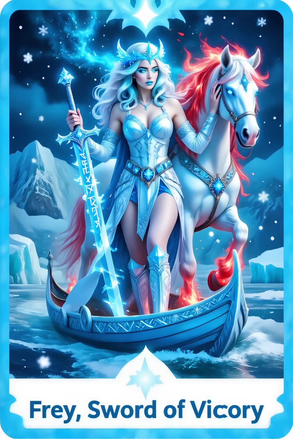 Top quality. Inspiration: Glaciers,  Norse mythology,  Frey. Notes: Frey is the Norse god of fertility on Tensor.Art
