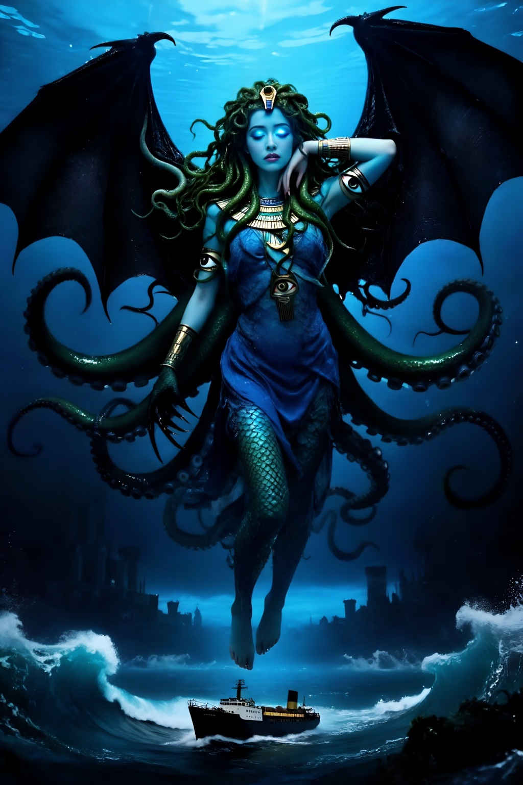 Cthulhu is one of the Great Old Ones and a water elemental. As the King of R'lyeh,  Cthulhu slumbers in the underwater cit...