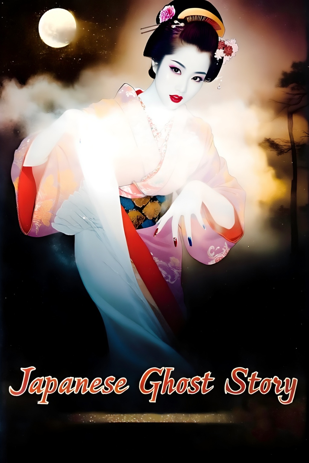 Top quality. Inspiration: Cover design. Cover: A young woman dressed as a geisha in classical Japanese attire,  blending t...