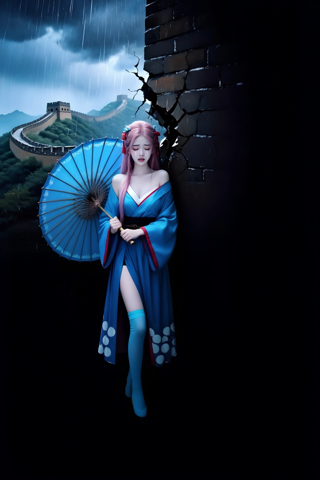 Highest quality,  ranked #1. Inspiration: Meng Jiangnu,  the Great Wall on Tensor.Art