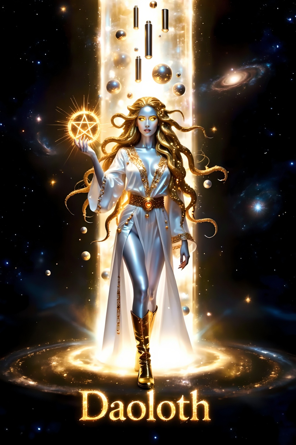 Top quality. Inspiration: Daoloth,  the divine light. This image depicts Daoloth,  the alien god who controls the past on...