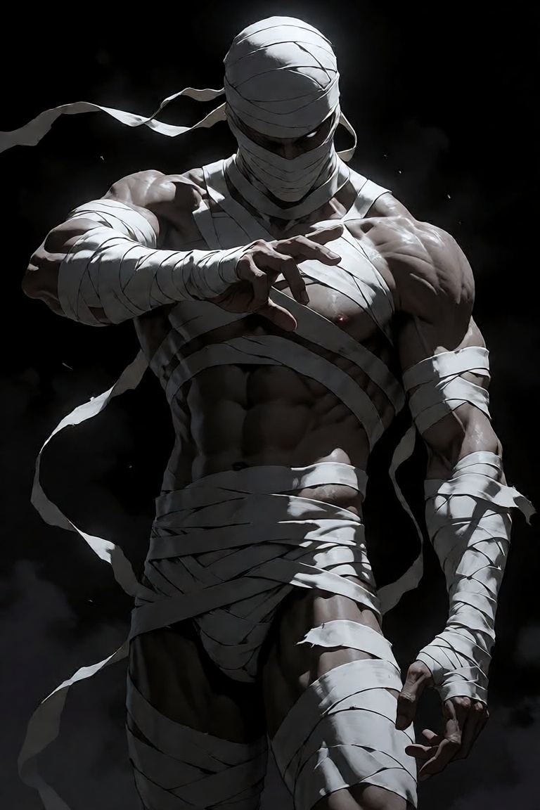 fantasy illustration of,  A lone,  enigmatic warrior stands poised in a moment of suspended intensity on Tensor.Art